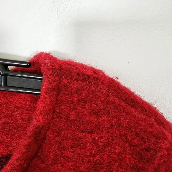 Claudia Collezioni Women's Red Wool blend Light Coat Simple size S FLAW - Picture 3 of 10